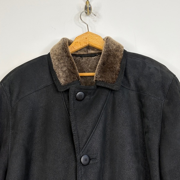 Vintage Danier Couture Shearling Coat Mens Small Brown Leather Sheepskin Jacket - Picture 3 of 15